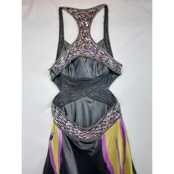 Dave & Johnny Full Length Backless Maxi Gown Size 5/6 - Picture 8 of 10